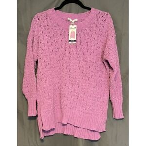 Seven7‎ Chenille Pullover Sweater Pink Size Small Popcorn Knit Textured Soft New
